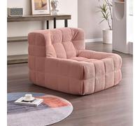 Canapé chenille, canapé carré paresseux, chaise longue simple décontractée en velours côtelé, adapté pour le salon, chambre à coucher, 62cm profondeur d'assise 80 * 90 * 70cm,pink