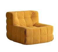 Canapé chenille, canapé carré paresseux, chaise longue simple décontractée en velours côtelé, adapté pour le salon, chambre à coucher, 62cm profondeur d'assise 80 * 90 * 70cm,Yellow