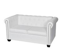 vidaXL Canapé à 2 places Cuir synthétique Blanc