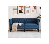 Canapé Chesterfield 3 Places Siège Chaise Salle de Séjour Bleu Tissu vidaXL