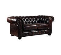 Canapé chesterfield 2 places BRENTON 100% cuir de