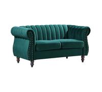 Canapé chesterfield 2 places en velours vert émeraude TRUMBO