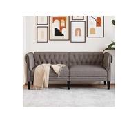 vidaXL Canapé Chesterfield 2 places en tissu taupe