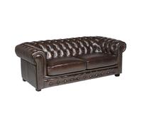 Canapé chesterfield 3 places BRENTON 100% cuir de
