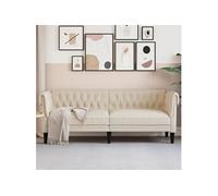 vidaXL Canapé Chesterfield 3 places en lin