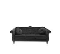 Canapé Chesterfield 3 places en velours noir - BELIANI - SKIEN - Élégance - Chic - Moelleux