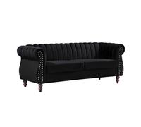 Canapé chesterfield 3 places en velours noir TRUMBO