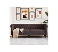 Canapé Chesterfield 3 places marron foncé tissu372559