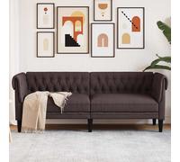 Canapé Chesterfield 3 Places Siège Chaise Salle de Séjour Bleu Tissu vidaXL