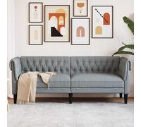 Canapé Chesterfield 3 Places Siège Chaise Salle de Séjour Bleu Tissu vidaXL