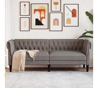 vidaXL Canapé Chesterfield 2 places en tissu taupe