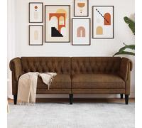 Canapé Chesterfield 3 Places Siège Chaise Salle de Séjour Marron Tissu vidaXL