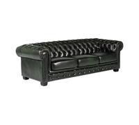 Canapé chesterfield 4 places BRENTON 100% cuir de buffle - Vert empire