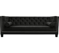 Canapé Chesterfield 4 places de luxe design tissu Canapés noirs