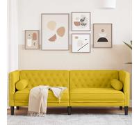 vidaXL Fauteuil Chesterfield, jaune velours, chaise de canapé / fauteuil de baignoire confortable