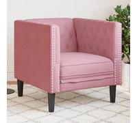 vidaXL Fauteuil Chesterfield rose velours