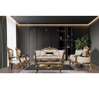 Canapé Chesterfield Baroque 5pcs Set Canapé Garniture 3+3+1+1 siège Table basse