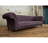 canapé Chesterfield classique 4 places Canapés rembourrés Canapés en cuir marron design