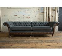 Canapé Chesterfield Coussin Canapé quatre places Tissu 265cm Coussin d'assise