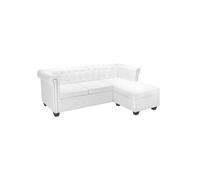 Canapé Chesterfield En Forme De L Cuir Synthétique Blanc Blanc
