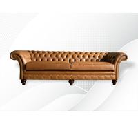 Canapé Chesterfield Marron xxl Big cuir Salon Meubles 4 places Marron Luxe Nouveau