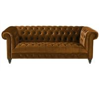 Canapé Chesterfield trois places en tissu marron Nouveau design original Canapés rembourrés