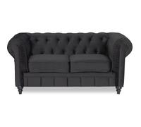 Canapé Chesterfield Velours 2 Places Altesse Noir
