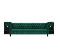 Canapé Chesterfield vert foncé Canapés en tissu Designer quatre places Meubles nobles