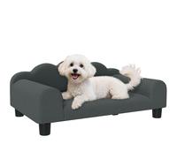 PawHut Canapé pour Chien, canapé pour Animal de Compagnie avec Dossier et accoudoirs, Respirant, pour Petits Chiens d'intérieur, 66 x 42 x 28,5 cm, Gris foncé