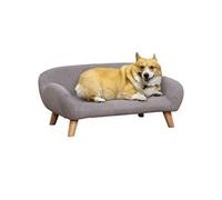 PawHut Canapé pour Chien canapé pour Animal de Compagnie Style scandinave Pieds effilés en Bois revêtement Tissu 72 x 44 x 31 cm - Gris