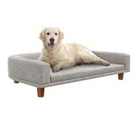 Canapé chien lit pour chien design scandinave déhoussable dim. 75L x 55l x 39H cm pieds bois tissu polyester gris Gris G