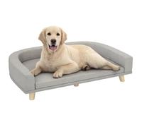 Canapé chien - PawHut - lit avec coussin déhoussable lavable design scandinave pieds bois - polyester - 98x67x25cm - gris