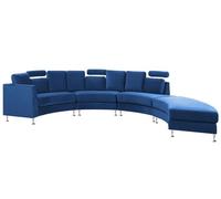 Canapé circulaire modulable en velours bleu marine 8 places ROTUNDE