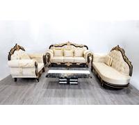 Canapé classique Chesterfield style baroque Ensemble de canapés Groupe de canapés 3pcs.