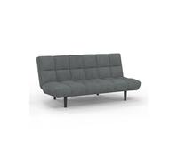 Canapé clic clac 3 places capitonné SALOME en tissu gris anthracite