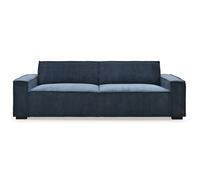 Canapé Convertible 3 Places Velours Dudley 230cm Bleu