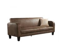 Canapé club 3 places convertible INICIO en microfibre aspect cuir vieilli