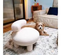 Canapé coloré Lazy - Siège simple - Mini ours - Pouf bouclé - Petit pied capitonné - Pour salon, chambre à coucher, décoration d'intérieur