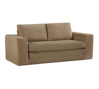 Canapé compressé convertible - 3 places - BERTILLE - Tissu Camel - 200 x 98 x 90 cm