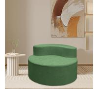 Canapé Compressé, Fauteuil de Sol avec Dossier, Rembourrage en Éponge et Revêtement en Peluche, Canapé Paresseux pour Coin de Feu, Lecture, Salon, Chambre (Vert pâle)