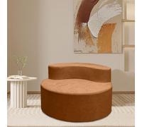 Canapé Compressé, Fauteuil de Sol avec Dossier, Rembourrage en Éponge et Revêtement en Peluche, Canapé Paresseux pour Coin de Feu, Lecture, Salon, Chambre (Beige Chaud)