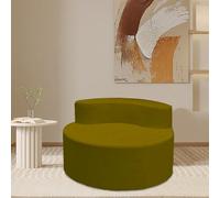 Canapé Compressé, Fauteuil de Sol avec Dossier, Rembourrage en Éponge et Revêtement en Peluche, Canapé Paresseux pour Coin de Feu, Lecture, Salon, Chambre (Brun Fauve)