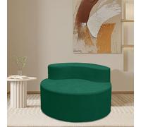 Canapé Compressé, Fauteuil de Sol avec Dossier, Rembourrage en Éponge et Revêtement en Peluche, Canapé Paresseux pour Coin de Feu, Lecture, Salon, Chambre (Vert foncé)