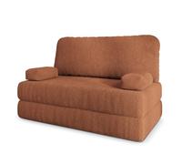 Canapé compressé KESTE Q - 2 places - Convertible en lit - Tissu bou uivré - 140x60x86 cm