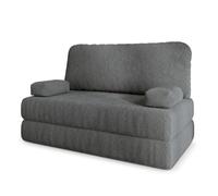 Canapé compressé KESTE Q - 2 places - Convertible en lit - Tissu bou ris - 140x60x86 cm