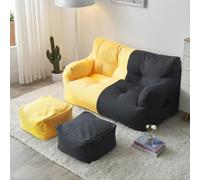 Canapé confortable avec 2 repose-pieds, idéal pour le salon, la chambre à coucher ou le bureau - Pouf poire polyvalent pour la détente et les loisirs (2 places)