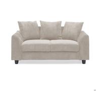 Menzzo Canapé Contemporain 2 Places Mozart Velours côtelé Beige - Canapé Design Moderne Compact avec Assise Profonde et Coussins Confortables