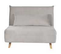 Canapé convertible 1 place en velours gris clair SETTEN