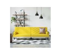 Vidaxl Canapé-Lit Avec Accoudoirs Jaune Clair Tissu Jaune