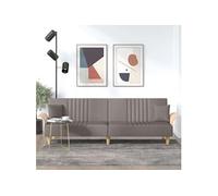 Vidaxl Canapé-Lit Avec Accoudoirs Taupe Tissu Gris